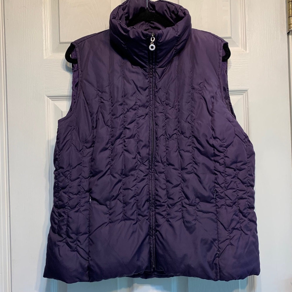 Colebrook Classics Puffer Vest XL Purple Quilted Down Fill Full Zip Gorpcore